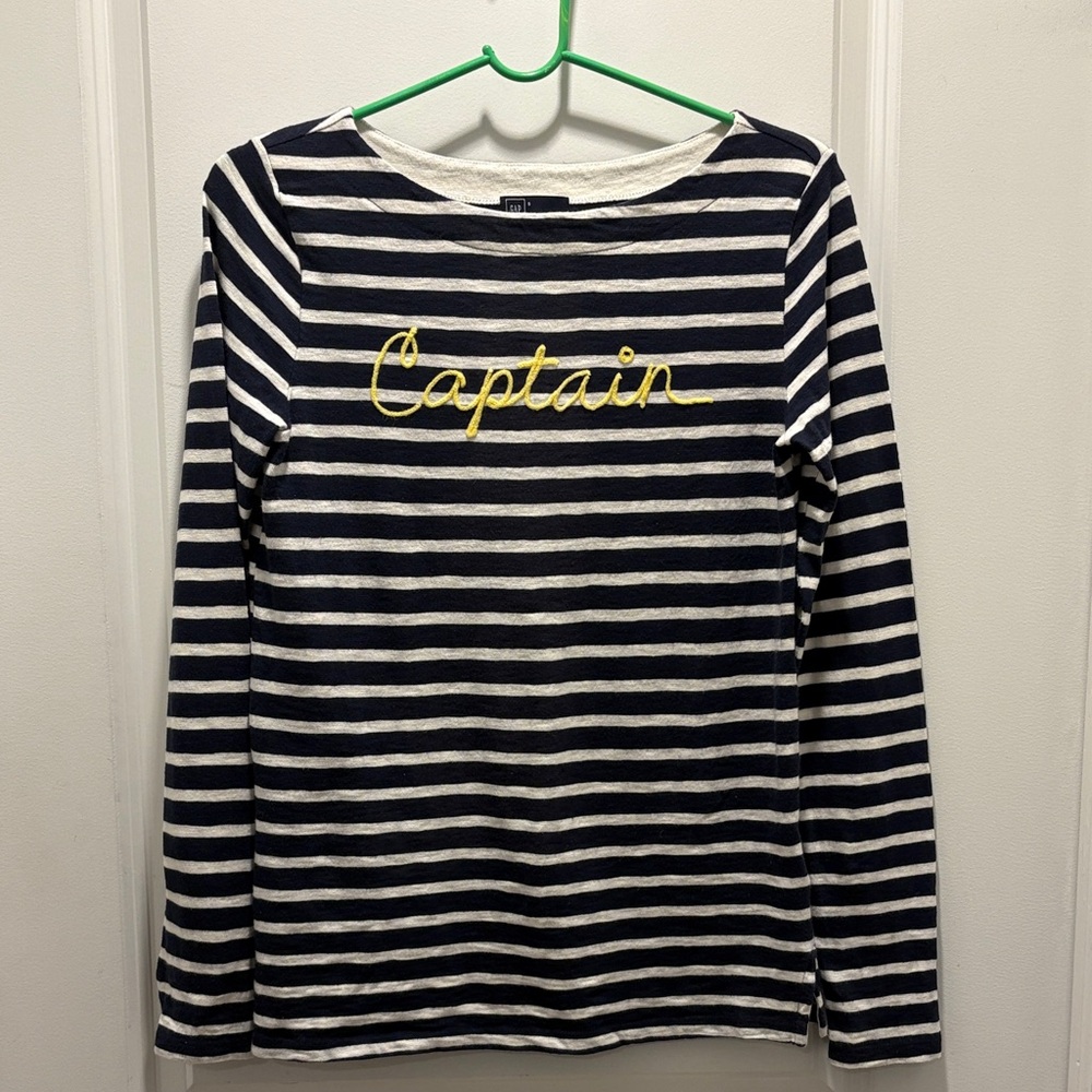 J Crew Blue & White Striped T-Shirt